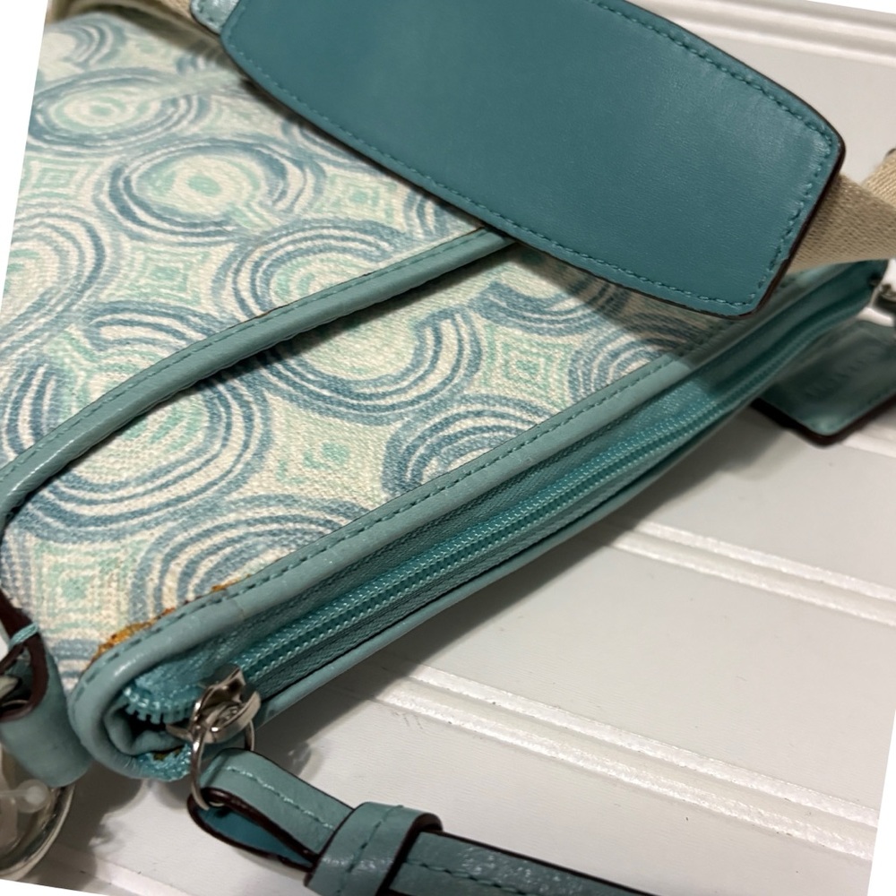COACH Audrey Op Art Swirl Green Swingpack Crossbody Shoulder Bag Purse NEW - Picture 8 of 9